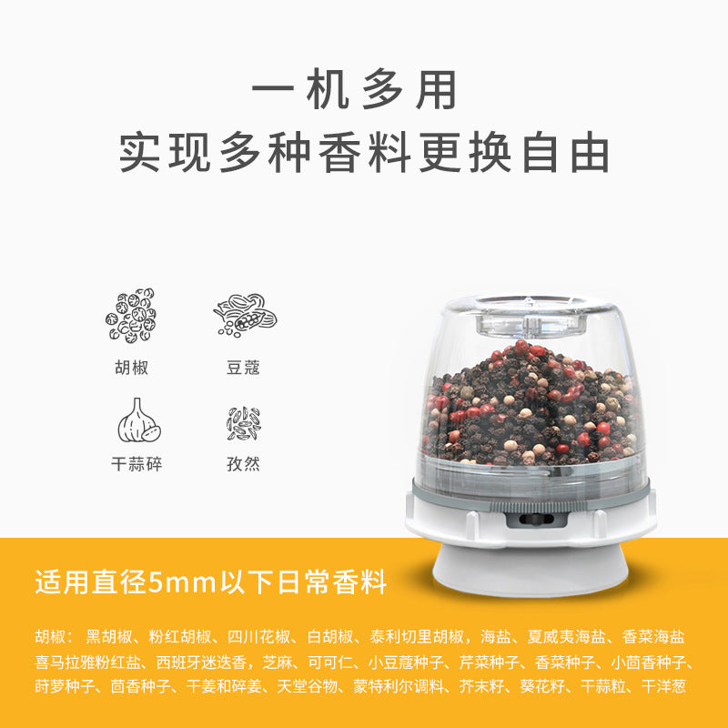 American Finamill Electric Pepper Grinder Household One-Hand Automatic Sea Salt Pepper Sesame Seasoning Grinding Bottle