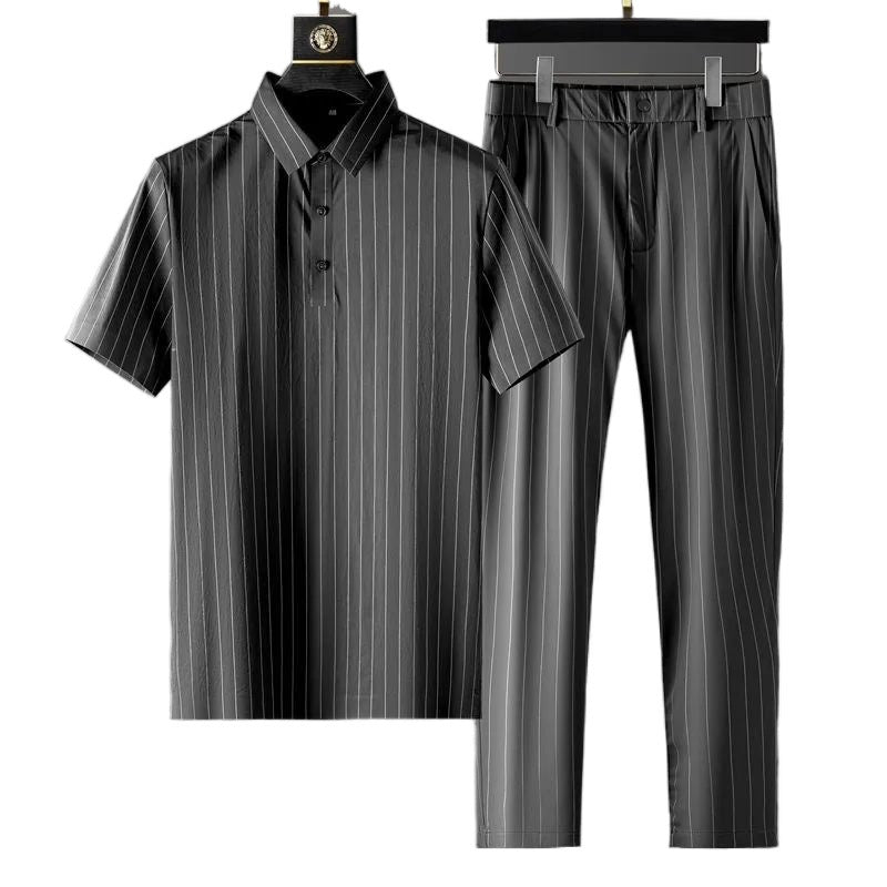 Thin striped two-piece set