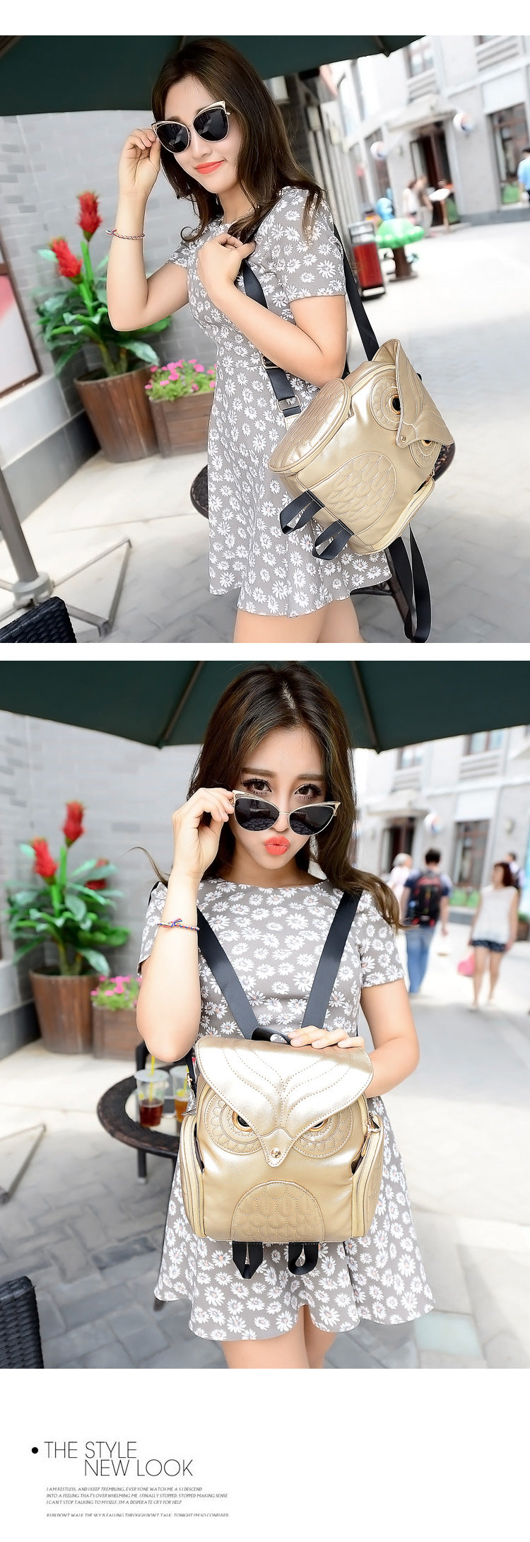 Owl PU Leather Backpack for Women