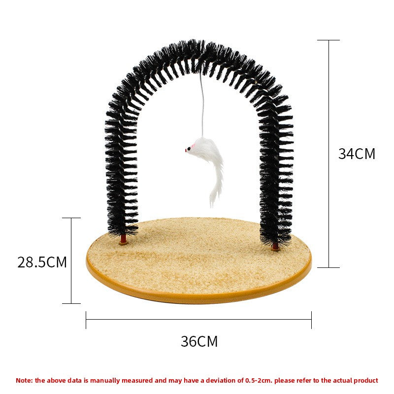 Arch Shape Cat Scratching Brush with Tease Stick