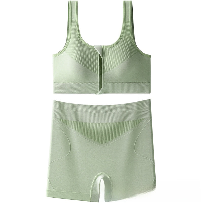 High-waisted and belt-cinching sports bra set