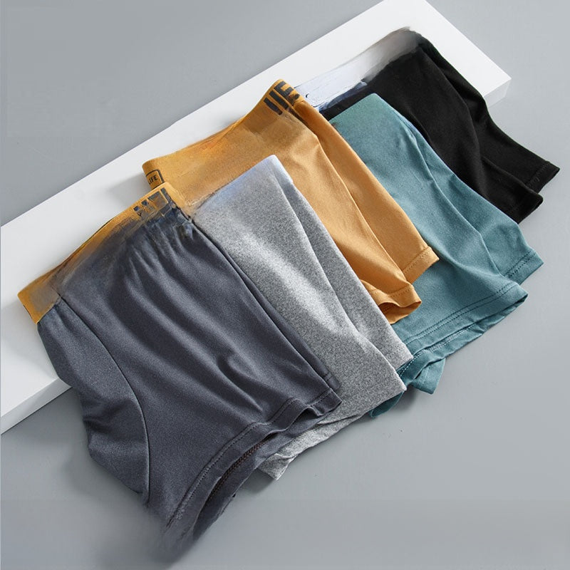Men's Breathable Cotton Mid-Waist Boxer Briefs