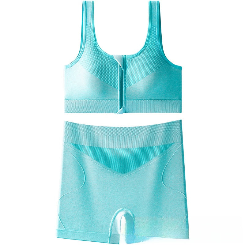 High-waisted and belt-cinching sports bra set