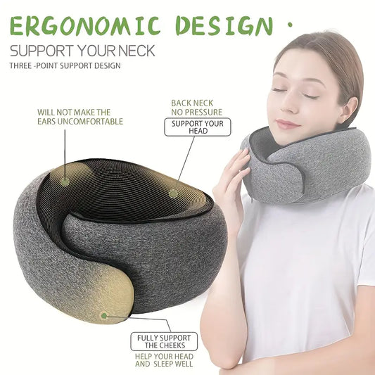 Cross-border Foreign Trade Explosions Memory Foam U-shaped Pillow Neck Pillow Snail Pillow Nap Neck Pillow Velcro Neck Pillow Airplane Pillow