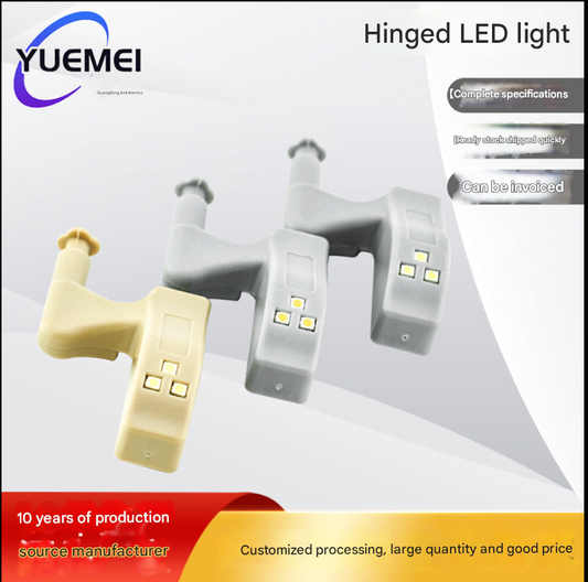 Factory Direct Furniture Hardware Accessories Hydraulic Hinge LED Lamp Cabinet Wardrobe Hinge Intelligent Induction Lamp