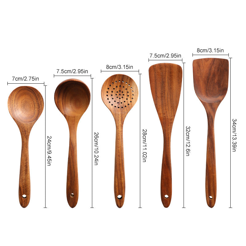 Wooden spatula and spoon