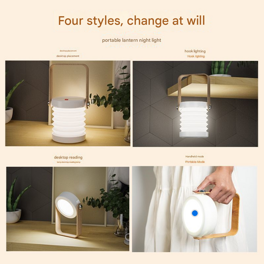 Cross-border Portable Lantern Creative Night Light Student Room Learning Writing Charging Desk Lamp Dormitory Night Light
