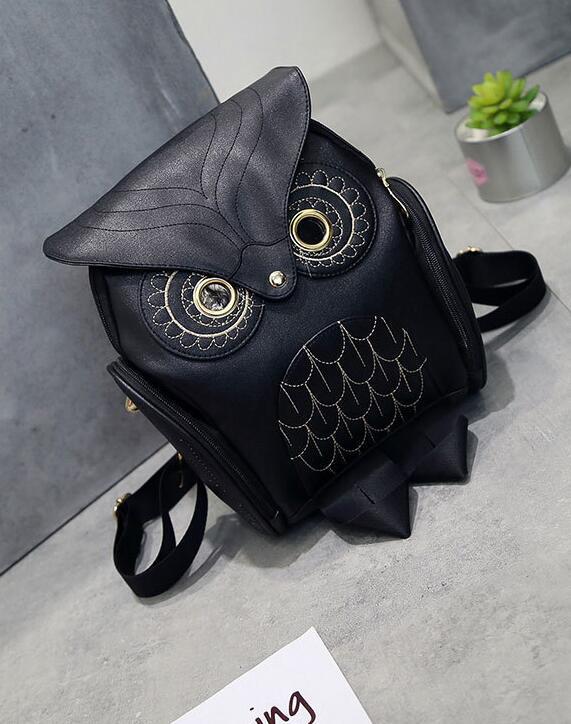 Owl PU Leather Backpack for Women