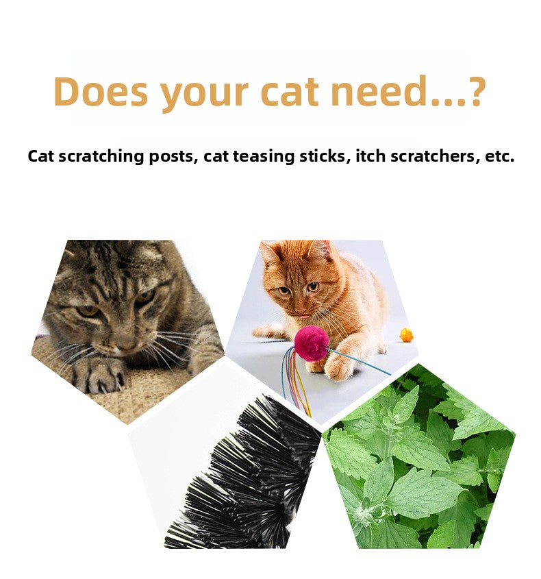 Arch Shape Cat Scratching Brush with Tease Stick