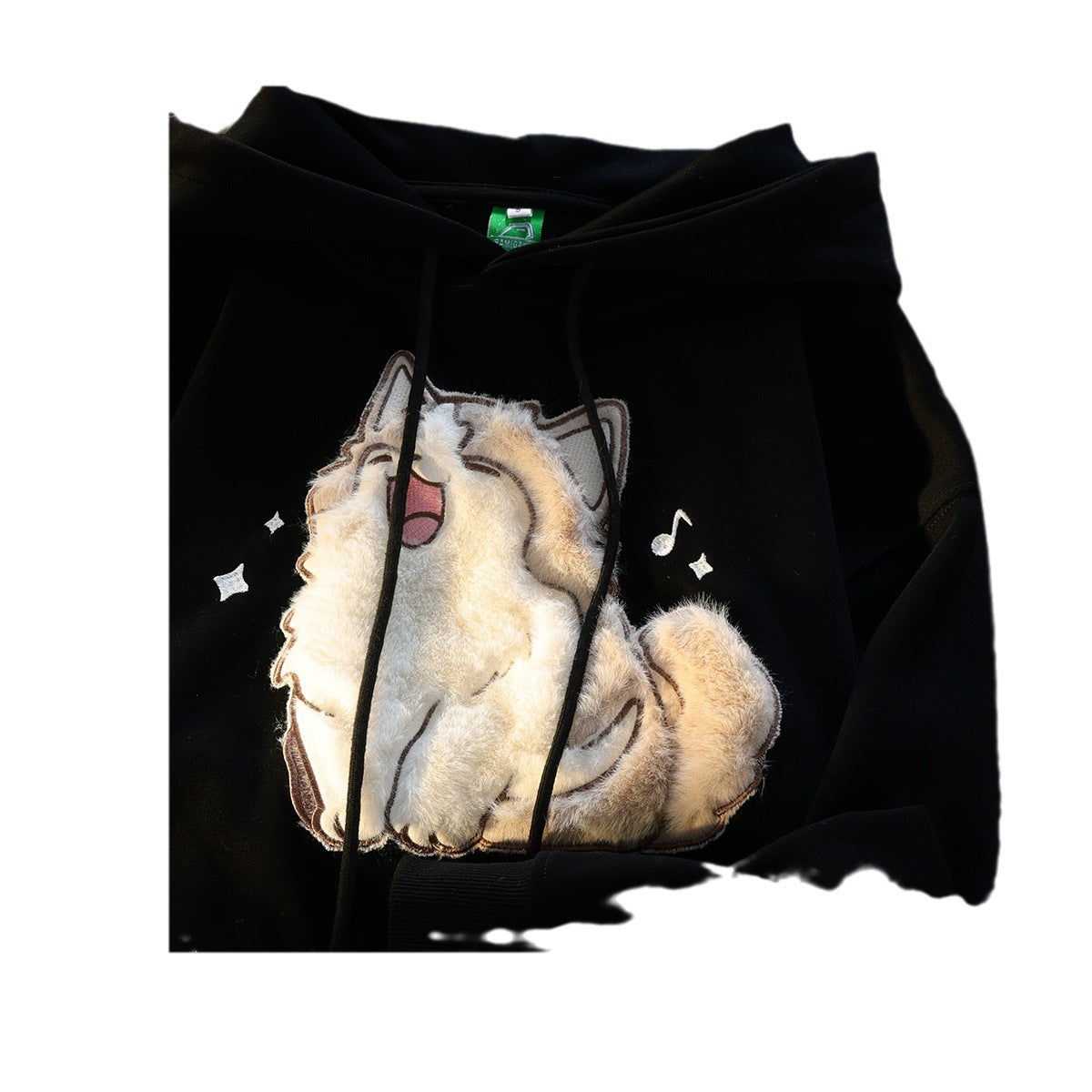 Cartoon Embroidered Hooded Sweatshirt Women Loose Pullover