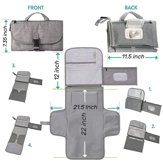Multi-functional baby diaper changing bag storage