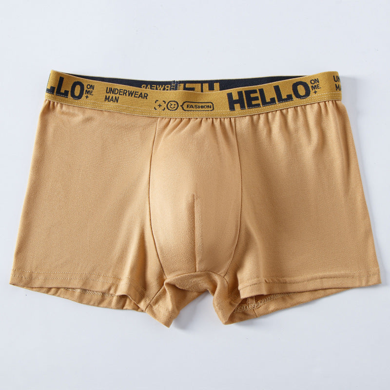 Men's Breathable Cotton Mid-Waist Boxer Briefs