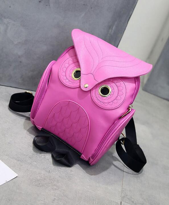 Owl PU Leather Backpack for Women