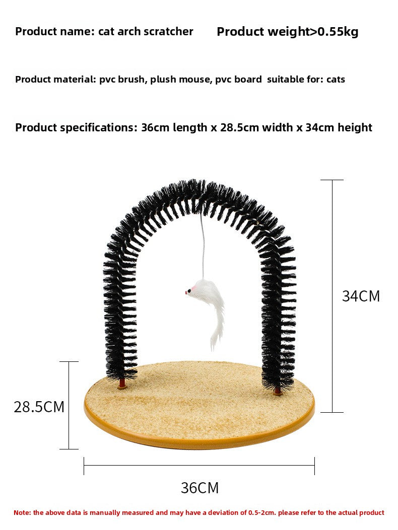 Arch Shape Cat Scratching Brush with Tease Stick