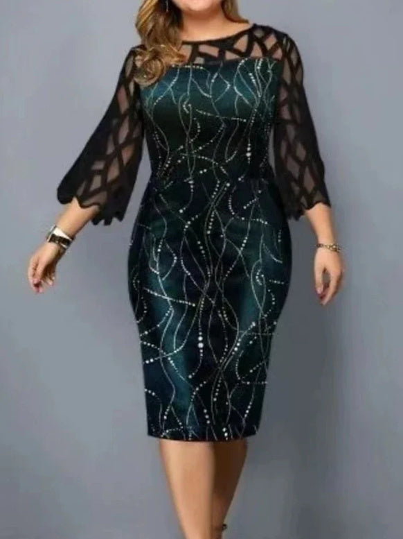 Plus Size Sequin Birthday Party Dress