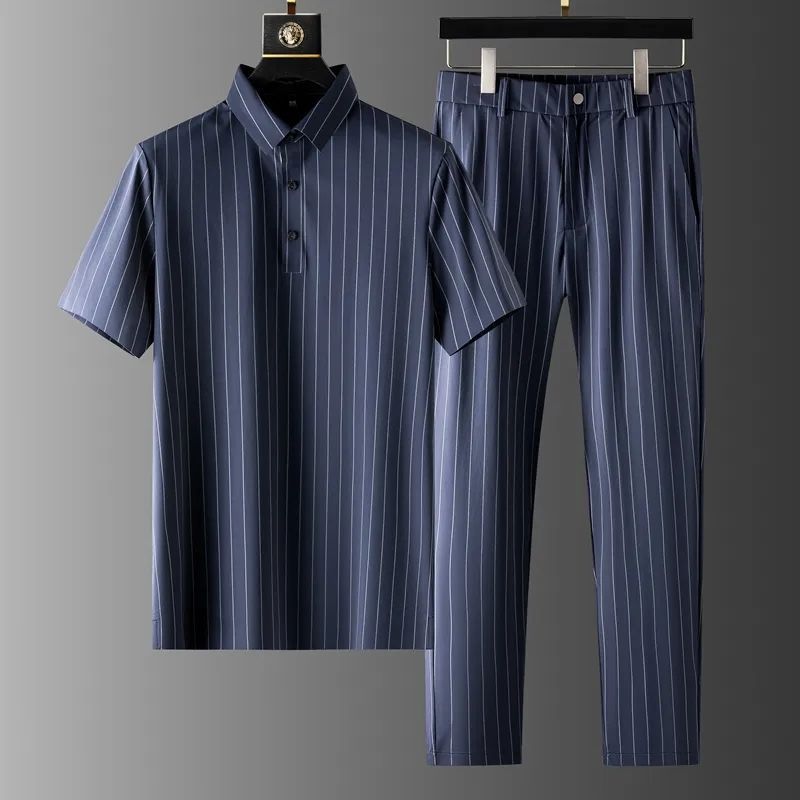 Thin striped two-piece set