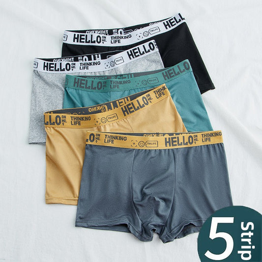 Men's Breathable Cotton Mid-Waist Boxer Briefs