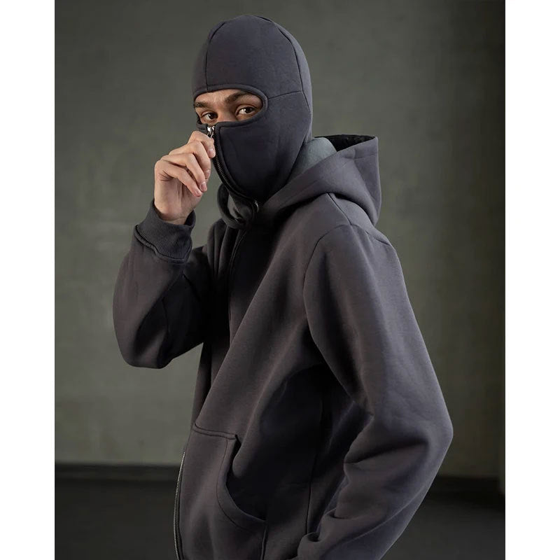 Hooded zipper pullover jacket