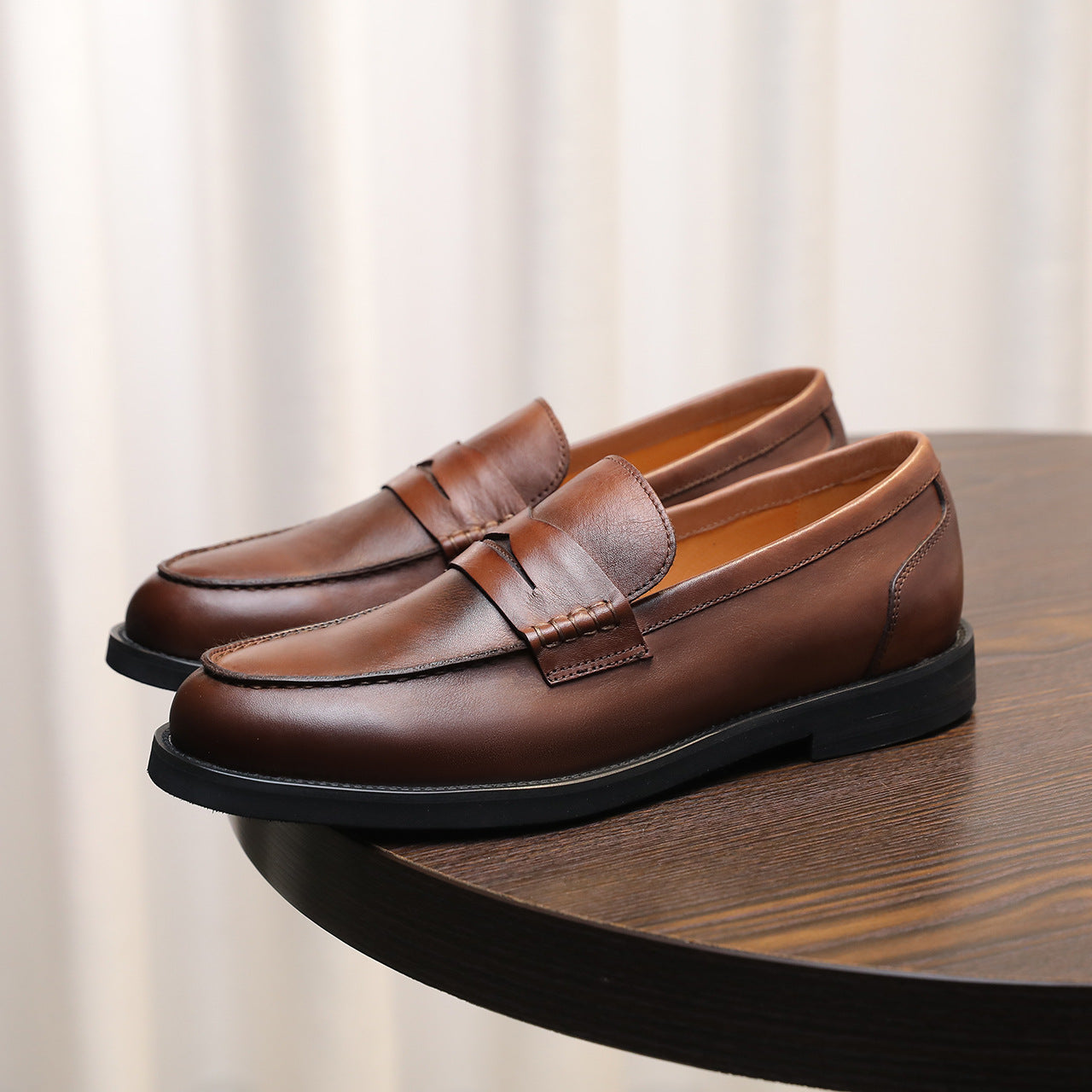 Men's Formal/Casual Brown Leather Loafer Dress Shoes