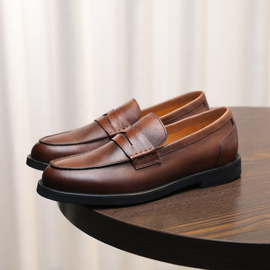 Men's Formal/Casual Brown Leather Loafer Dress Shoes