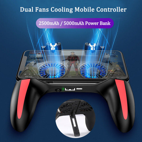 New Game Handle With Battery Mobile Phone Radiator Chicken Artifact Fan Heat Dissipation Six-finger Chicken Handle Stretch