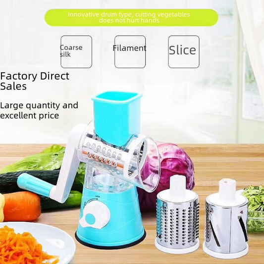 Multi-function Drum Vegetable Cutter Hand Kitchen Shredder Grater Potato Slicer