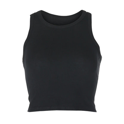 New Solid Color Elastic Self-Cultivation Sports And Leisure Vest Women's Outer Wear Bottom Wrap Chest Vest