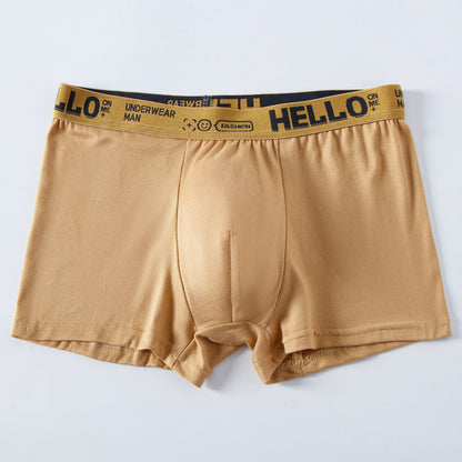 Men's Breathable Cotton Mid-Waist Boxer Briefs