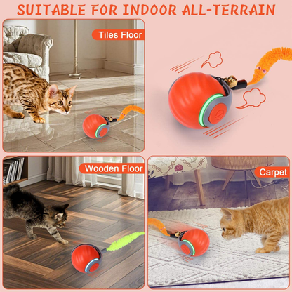 Pet Attraction Cat Toy Self-Entertainment Intelligent Interactive Cat Ball Automatic Teaser Stick Energy Consumption Tumbler Ball