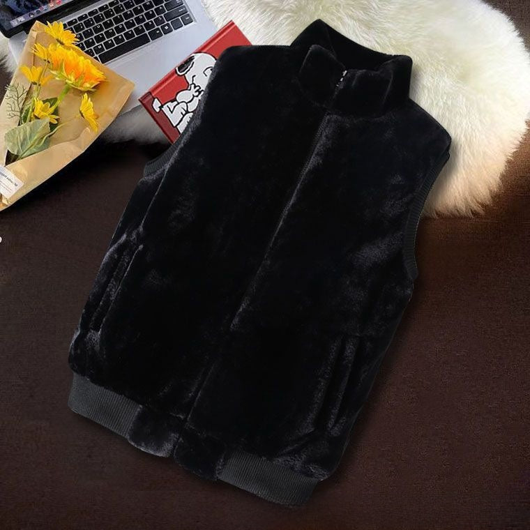 Rabbit fur imitation leather jacket