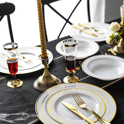 Gold Disposable Plastic Dinner Plates