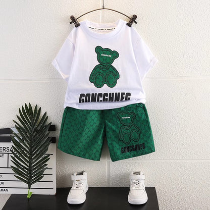 Summer Cotton short-sleeve top and shorts