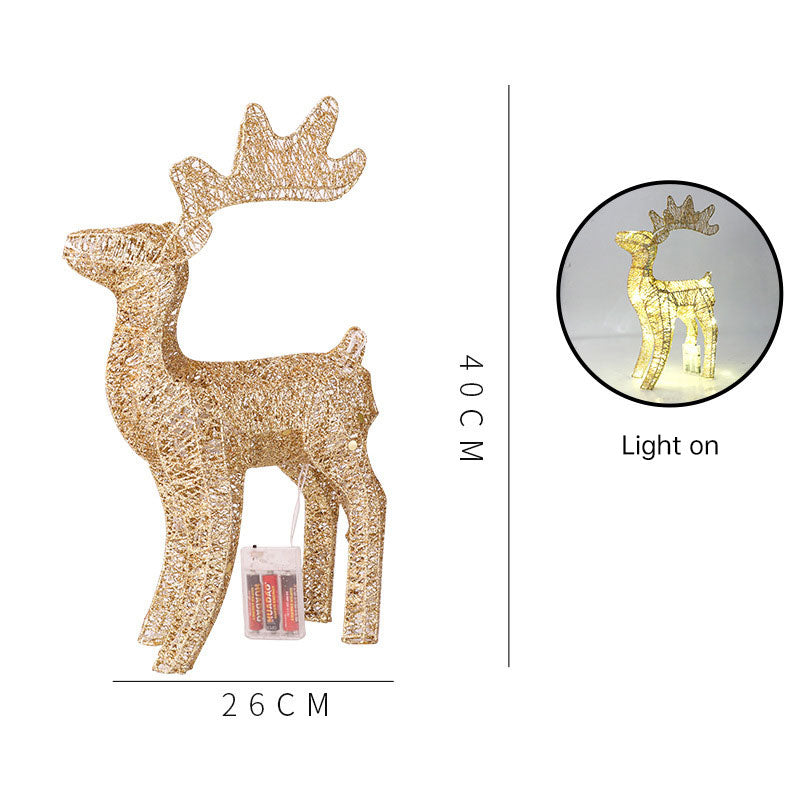 Christmas decoration iron deer decoration props 40cm lighting decoration Christmas lighting decoration