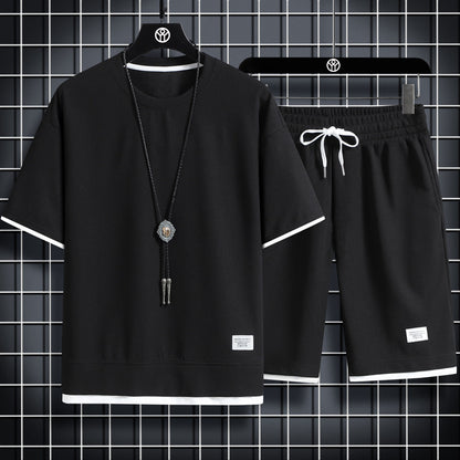 Waffle Short-Sleeved Sports Suit Men's