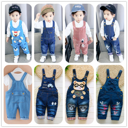 Cross-Border Export 2025 Kidsren's Pants Boys And Girls Pants Kidsren's Overalls Jeans Baby Jumpsuits Kidsren's Clothing