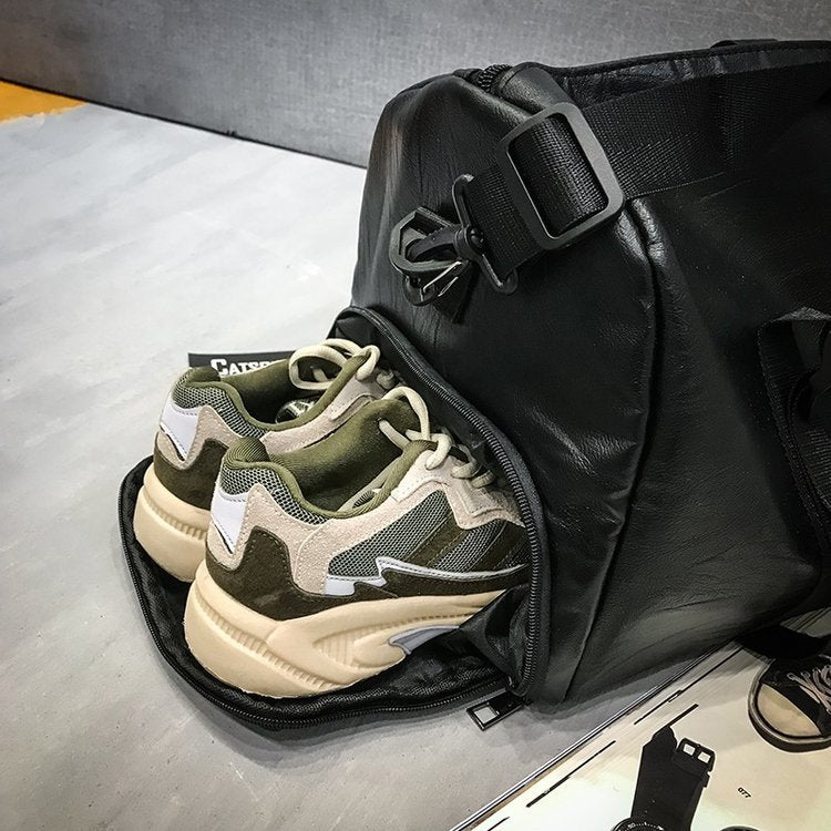 Sports Bag Foreign Trade 2024 New Pu Fitness Bag Large Capacity Travel Bag With Shoe Warehouse Portable Yoga Luggage Bag