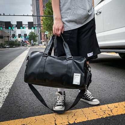 Sports Bag Foreign Trade 2024 New Pu Fitness Bag Large Capacity Travel Bag With Shoe Warehouse Portable Yoga Luggage Bag