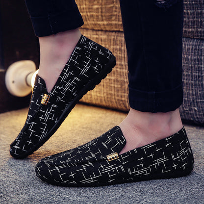 Doug Shoes Men&#039;s Korean Style Fashionable Personalized Internet Celebrity Lazy Shoes Men&#039;s Slip-on British Shoes Men&#039;s Casual Shoes Skate Shoes