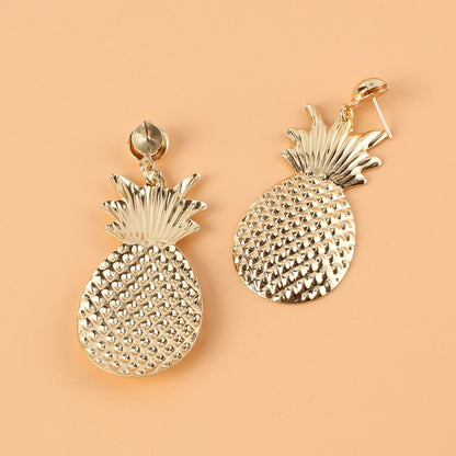 Creative Cute Style Alloy Pineapple Earrings Fashionable Street Style Girl Earrings