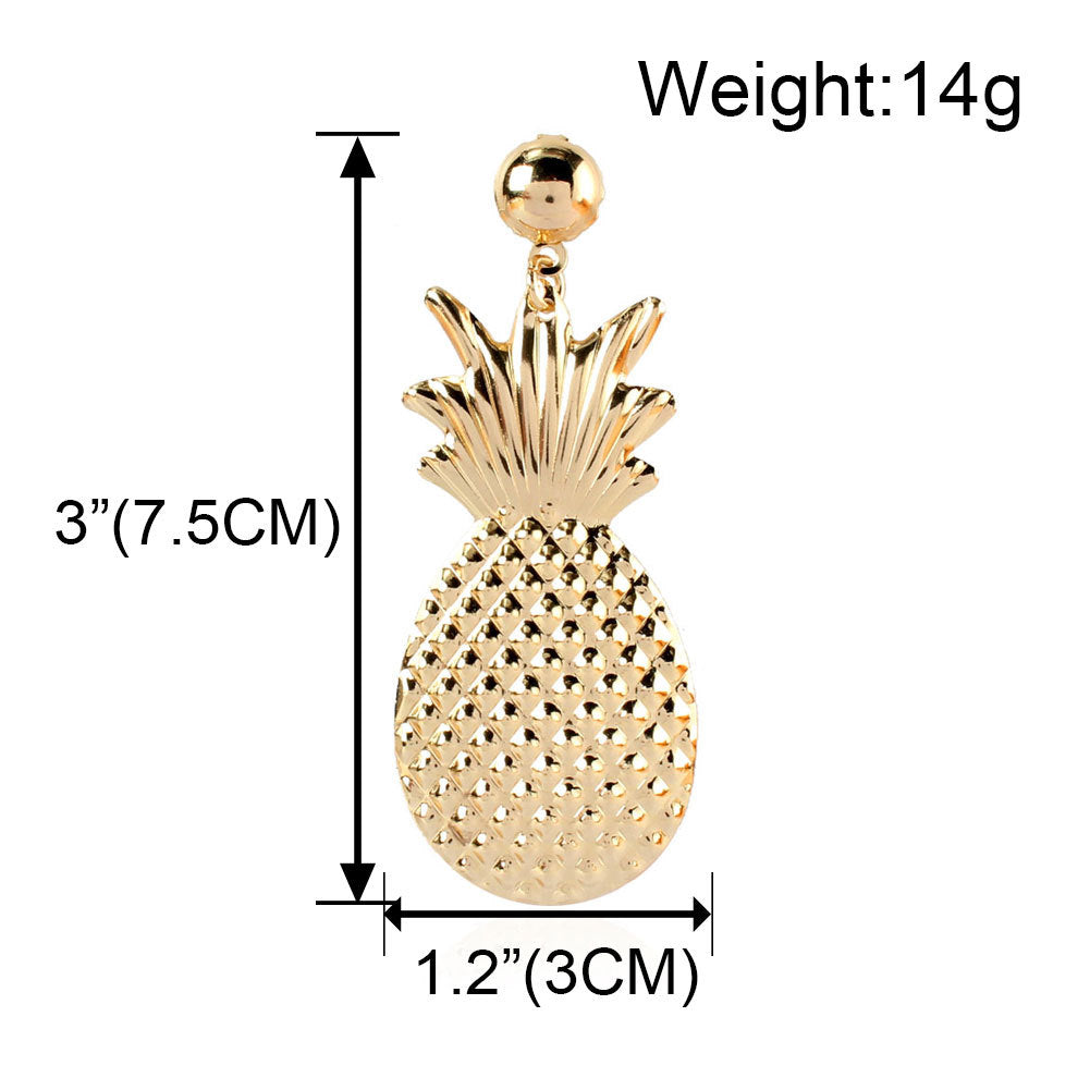 Creative Cute Style Alloy Pineapple Earrings Fashionable Street Style Girl Earrings