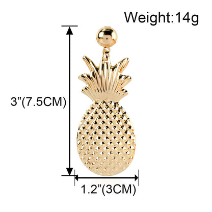 Creative Cute Style Alloy Pineapple Earrings Fashionable Street Style Girl Earrings