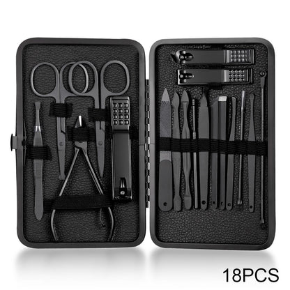 7/10/16/18 Pcs Manicure Cutters Nail Clipper Set Household Stainless Steel Ear Spoon Nail Clippers Pedicure Nail Scissors Tool
