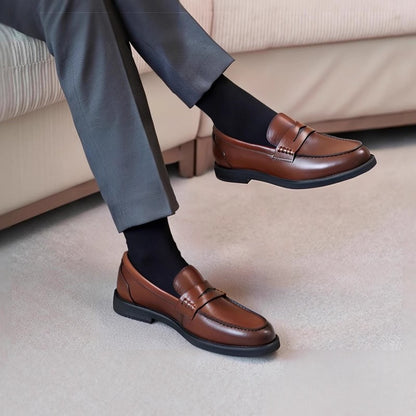 Men's Formal/Casual Brown Leather Loafer Dress Shoes