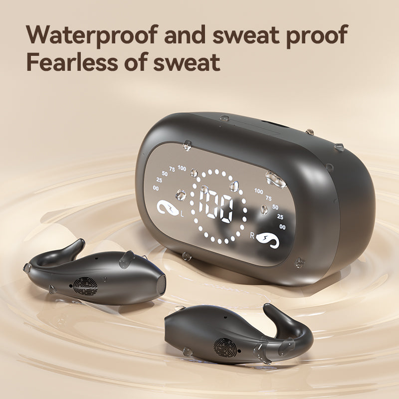 Dolphin M66 Ear Clip Earphones Huaqiangbei New Wireless Bone Conduction Bluetooth Earphones Digital Display Noise Reduction 5.4