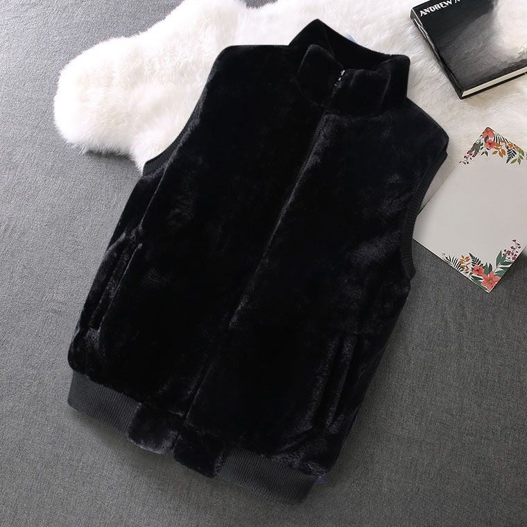 Rabbit fur imitation leather jacket