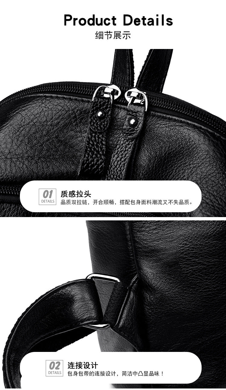 Soft Leather Backpack For Women New Korean Style Fashionable Women's Backpack Large Capacity Travel Bag Mommy Bag