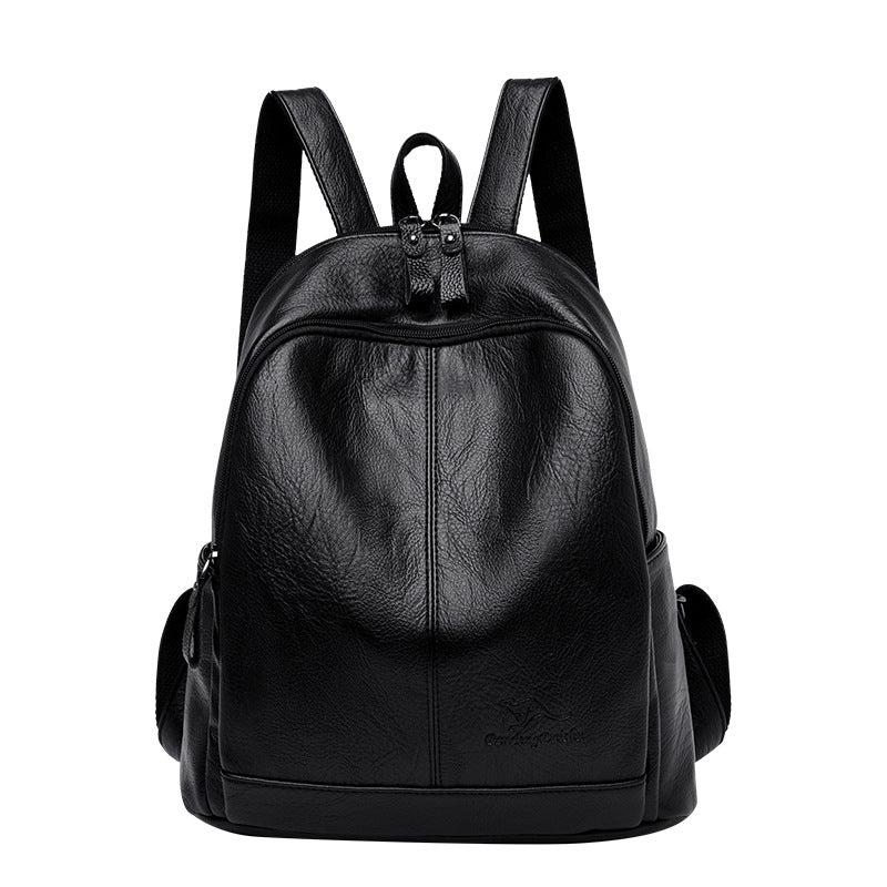 Soft Leather Backpack For Women 2025 New Korean Style Fashionable Women's Backpack Large Capacity Travel Bag Mommy Bag