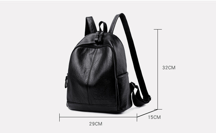 Soft Leather Backpack For Women New Korean Style Fashionable Women's Backpack Large Capacity Travel Bag Mommy Bag