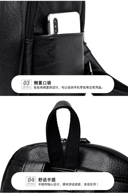 Soft Leather Backpack For Women New Korean Style Fashionable Women's Backpack Large Capacity Travel Bag Mommy Bag