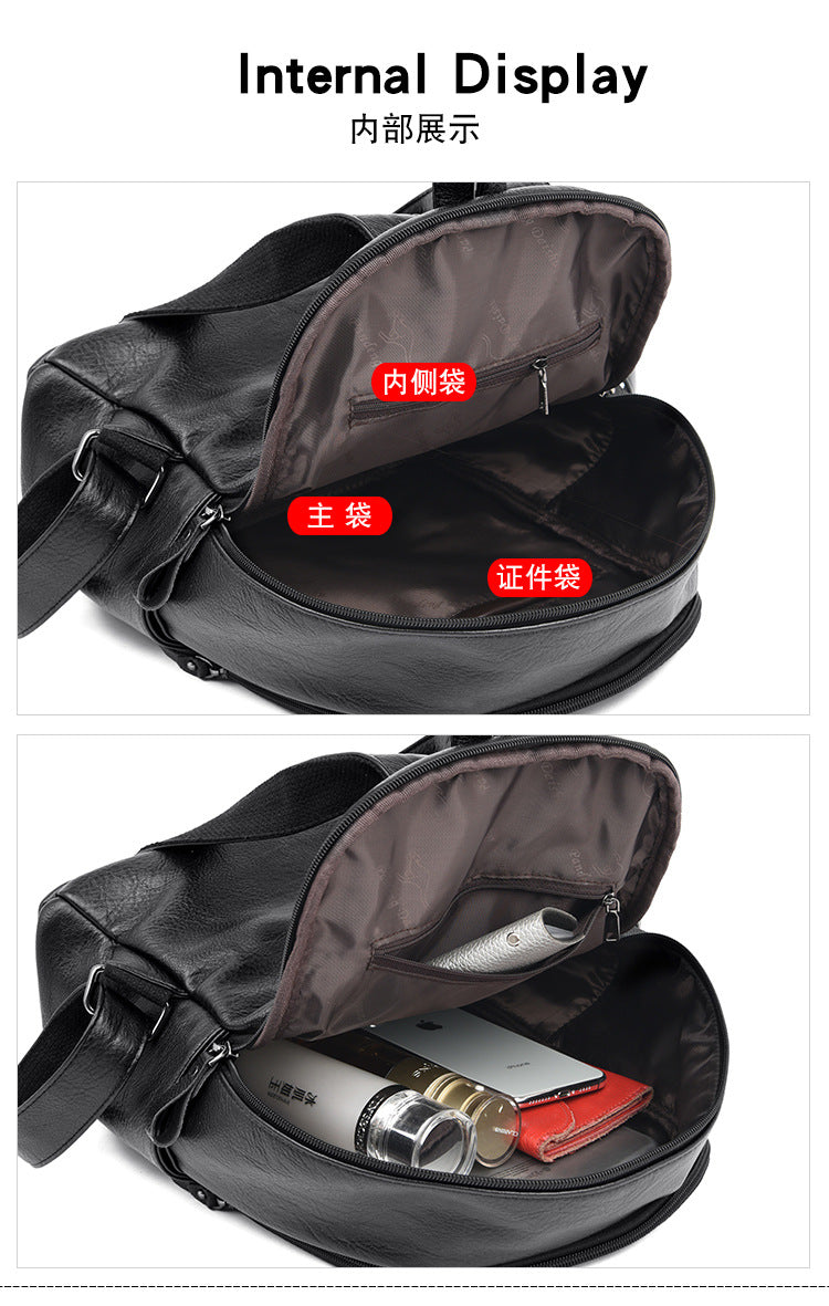 Soft Leather Backpack For Women New Korean Style Fashionable Women's Backpack Large Capacity Travel Bag Mommy Bag